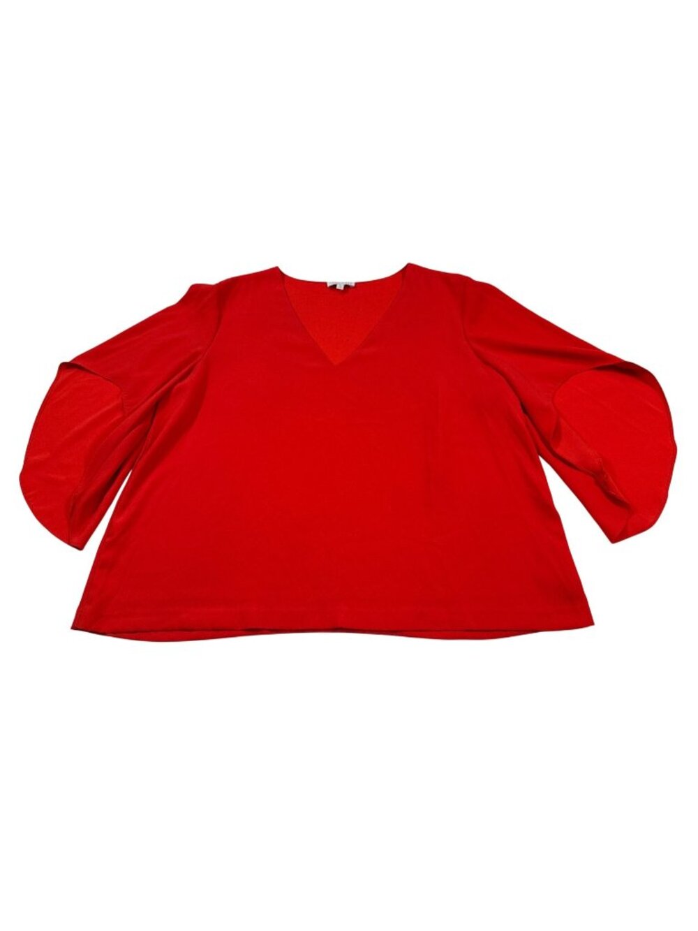 Anna Cate Womens Red V-Neck Long Sleeve Blouse Large (P1098)